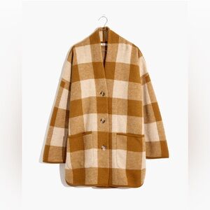 Madewell buffalo check sweater coat